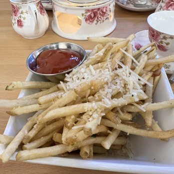 Proper Rose Garden - Garlic Parmesan Fries - Themed Cafes Near Me - Katy, Texas