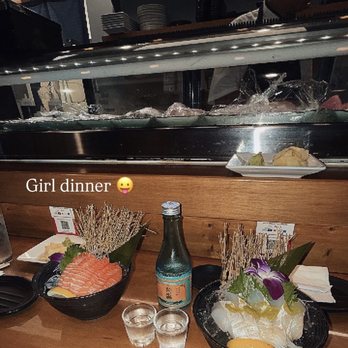 Kaiju Sushi - Salmon sashimi , kikusui, halibut sashimi with yuzu - Sushi Bars Near Me - Sherman Oaks, California Kaiju Sushi - Salmon sashimi , kikusui, halibut sashimi with yuzu - Sushi Bars Near Me - Sherman Oaks, California