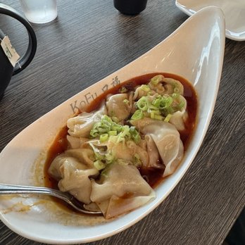 Kofu Dumpling House - Red Chili Wontons (Pork&Scallion Wontons Served With Chili Oil) - Chinese Near Me - Mesa, Arizona
