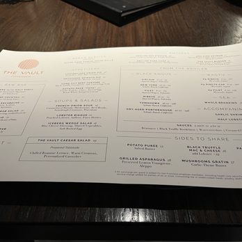 The Vault Steakhouse - Food menu - it was also restaurant week so there was a separate menu for that - Steakhouses Near Me - San Francisco, California The Vault Steakhouse - Food menu - it was also restaurant week so there was a separate menu for that - Steakhouses Near Me - San Francisco, California