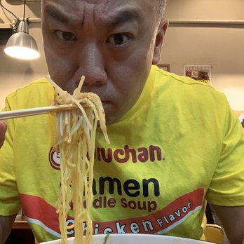 Kintaro Ramen - Hubby loving his ramen. You are what you eat. Why not wear matching T-shirt while you eat? - Ramen Near Me - Vancouver, British Columbia