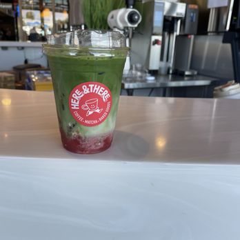 Here & There - Strawberry matcha latte - Coffee & Tea Near Me - Stanton, California