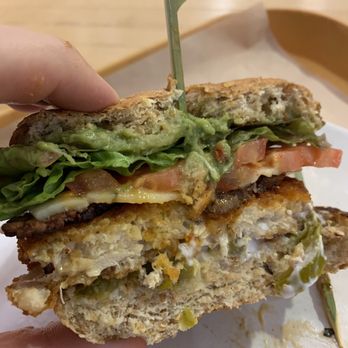Next Level Veggie Grill - Spicy Super Stacked Chik'n - Burgers Near Me - Portland, Oregon