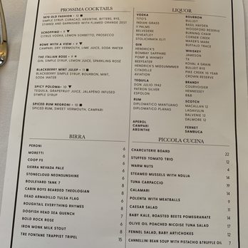 Prossimo Ristorante - drinks menu - Italian Near Me - Tulsa, Oklahoma Prossimo Ristorante - drinks menu - Italian Near Me - Tulsa, Oklahoma