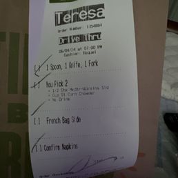 Order receipt Order receipt