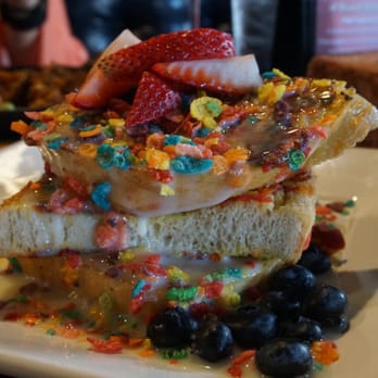 Bosscat Kitchen & Libations - FRUITY PEBBLES FRENCH TOAST. Enough said. - New American Near Me - Irvine, California Bosscat Kitchen & Libations - FRUITY PEBBLES FRENCH TOAST. Enough said. - New American Near Me - Irvine, California