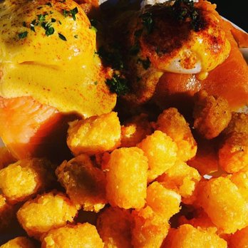 Vic's - Smoked salmon egg Benedict with tater tots - Breakfast & Brunch Near Me - Martinez, California Vic's - Smoked salmon egg Benedict with tater tots - Breakfast & Brunch Near Me - Martinez, California