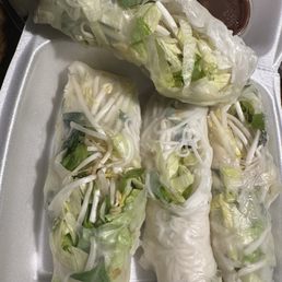 Tofu spring rolls, without the tofu...