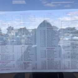 Lucky Wok - Menu posted on the window