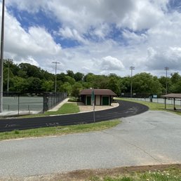 Running track and tennis courts Running track and tennis courts