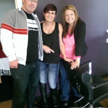 Undone Hair Salon - Annie Bradshaw (in the middle) after doing me and my hubby's hair - Hair Salons Near Me - Boise, Idaho Undone Hair Salon - Annie Bradshaw (in the middle) after doing me and my hubby's hair - Hair Salons Near Me - Boise, Idaho