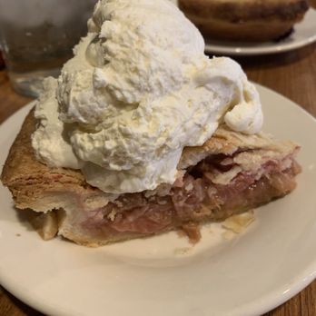 Pie 'n Burger - Rhubarb Pie with homemade whipped cream - Burgers Near Me - Pasadena, California