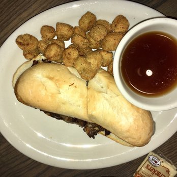 Cracker Barrel - French dip with fried okra as a side - Southern Near Me - Victorville, California