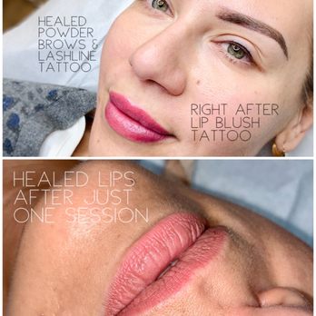 11-11 Beauty Studio - Healed powder brows, fresh lash line enhancement tattoo and lip blush...and the healed result of the lip blush - Permanent Makeup Near Me - Beverly Hills, California 11-11 Beauty Studio - Healed powder brows, fresh lash line enhancement tattoo and lip blush...and the healed result of the lip blush - Permanent Makeup Near Me - Beverly Hills, California