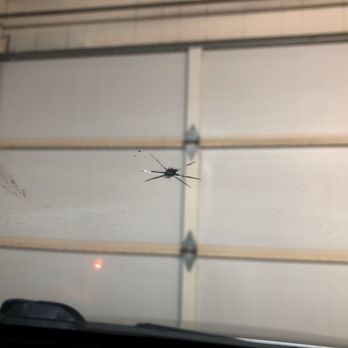 Professional Auto Glass - What the Winsheild looked like before.  Small quarter size rock chip. - Auto Glass Services Near Me - Walnut, California