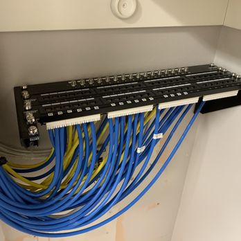 Merv Electric - Labeled and Organized Patch Panel in Closet - 37x Cat6A Network - 12x RG6Q Coaxial - Electricians Near Me - Bellevue, Washington Merv Electric - Labeled and Organized Patch Panel in Closet - 37x Cat6A Network - 12x RG6Q Coaxial - Electricians Near Me - Bellevue, Washington