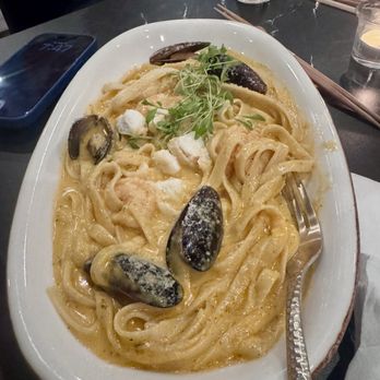 Finn and Fire - Seafood Pasta $34 - Sushi Bars Near Me - Alexandria, Virginia Finn and Fire - Seafood Pasta $34 - Sushi Bars Near Me - Alexandria, Virginia