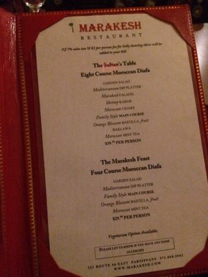 Menu photo 7 Marakesh Restaurant Parsippany, NJ