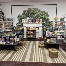 The Book Loft - The spacious children's area including little log chairs for kids to sit on!