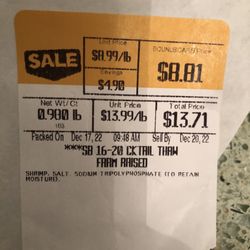 Stop & Shop - TSP ingredient listed