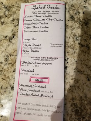 Menu photo 1 Uncle Peter's Pasties Orion Township, MI
