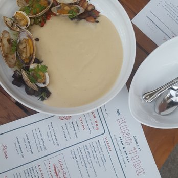 King Tide Fish and Shell - 7/19/2019 - Deconstructed clam chowder with smoked bacon. - Seafood Near Me - Portland, Oregon King Tide Fish and Shell - 7/19/2019 - Deconstructed clam chowder with smoked bacon. - Seafood Near Me - Portland, Oregon