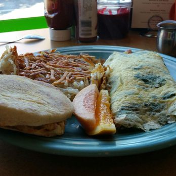 Geraldine's Counter - Spinach Feta Basil Omelet - American Near Me - Seattle, Washington Geraldine's Counter - Spinach Feta Basil Omelet - American Near Me - Seattle, Washington