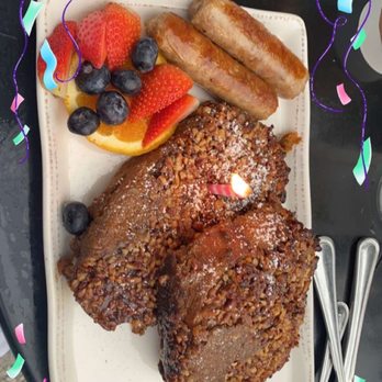 Egg - Pumpkin praline French toast, sausage, fruit - Breakfast & Brunch Near Me - Rehoboth Beach, Delaware