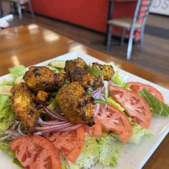Mazadar Mediterranean Kitchen - Salmon Fish Kabob Salad - Mediterranean Near Me - Albany, New York Mazadar Mediterranean Kitchen - Salmon Fish Kabob Salad - Mediterranean Near Me - Albany, New York