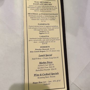 Fury's Restaurant - Menu - Italian Near Me - Metairie, Louisiana Fury's Restaurant - Menu - Italian Near Me - Metairie, Louisiana