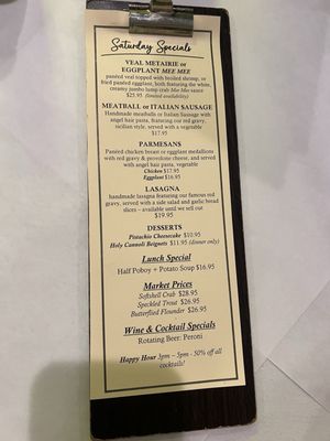 Menu photo 2 Fury's Restaurant Metairie, LA Menu photo 2 Fury's Restaurant Metairie, LA