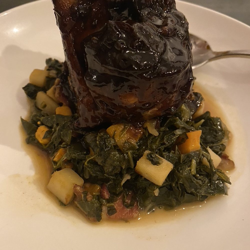 Essie's Restaurant - Braised Pork Shank - New American Near Me - Poughkeepsie, New York Essie's Restaurant - Braised Pork Shank - New American Near Me - Poughkeepsie, New York
