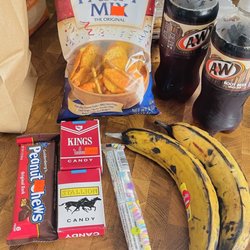 Farmer Johns - Party Mix Root beers Peanut Chews Candy necklace  2 pls of ciggies