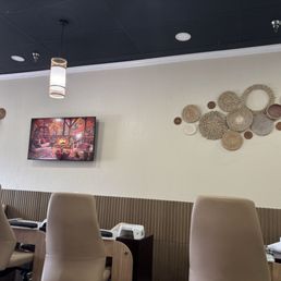 Inside above manicure stations