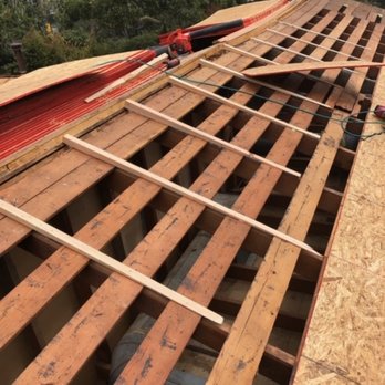 Premo Roofing - Pic of the ripped 2x4 improvising to get the ridge to match. - Roofing Near Me - Castroville, California