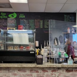 Menu with the treat cooler and ordering station.