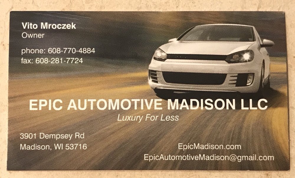 EPIC AUTOMOTIVE MADISON Updated October 2024 3901 Dempsey Rd, Madison, Wisconsin Car
