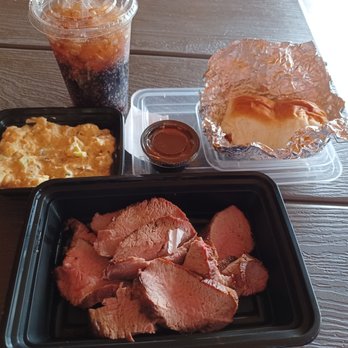 Copper Top BBQ - Tri Tip Meal - Choice of one side (potato salad), 2 dinner rolls and a fountain beverage - $18.99 - Barbeque Near Me - Big Pine, California Copper Top BBQ - Tri Tip Meal - Choice of one side (potato salad), 2 dinner rolls and a fountain beverage - $18.99 - Barbeque Near Me - Big Pine, California
