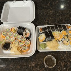 Dempster Sushi - Special E, Octopus roll, scallop roll, spider roll