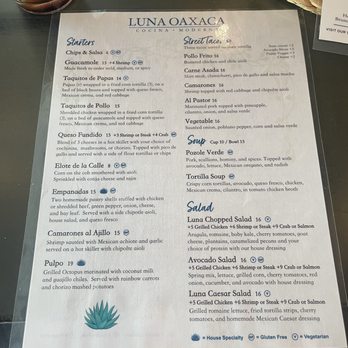 Luna Oaxaca - Menu - New Mexican Cuisine Near Me - Baltimore, Maryland