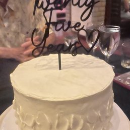 25th Anniversary Cake - banana cake with sweet cream cheese filling and salted caramel, frosted with vanilla buttercream. 25th Anniversary Cake - banana cake with sweet cream cheese filling and salted caramel, frosted with vanilla buttercream.