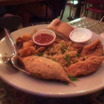 Evangeline Café - Seafood Platter! Best Cajun taste! And beer batter fish and shrimp - Cajun/Creole Near Me - Austin, Texas Evangeline Café - Seafood Platter! Best Cajun taste! And beer batter fish and shrimp - Cajun/Creole Near Me - Austin, Texas