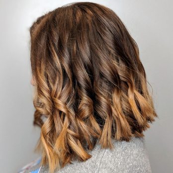 Balayage And A Bob Haircut With Beach Waves Yelp