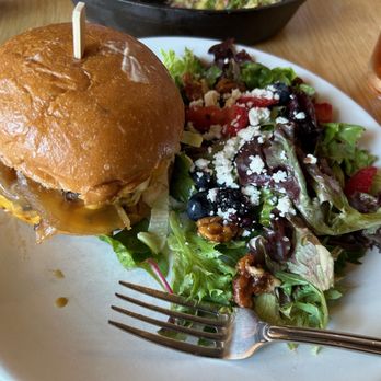 The Cut - The OG burger with grilled onions and petite salad - Burgers Near Me - Irvine, California