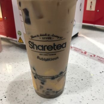 Sharetea - QQ Happy Family milk tea with less ice, 50% sweet - Bubble Tea Near Me - Washington, DC, District of Columbia