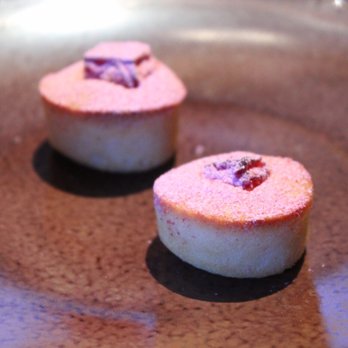 The Clocktower - Mini almond cake petit fours with raspberry jelly - British Near Me - New York, New York The Clocktower - Mini almond cake petit fours with raspberry jelly - British Near Me - New York, New York