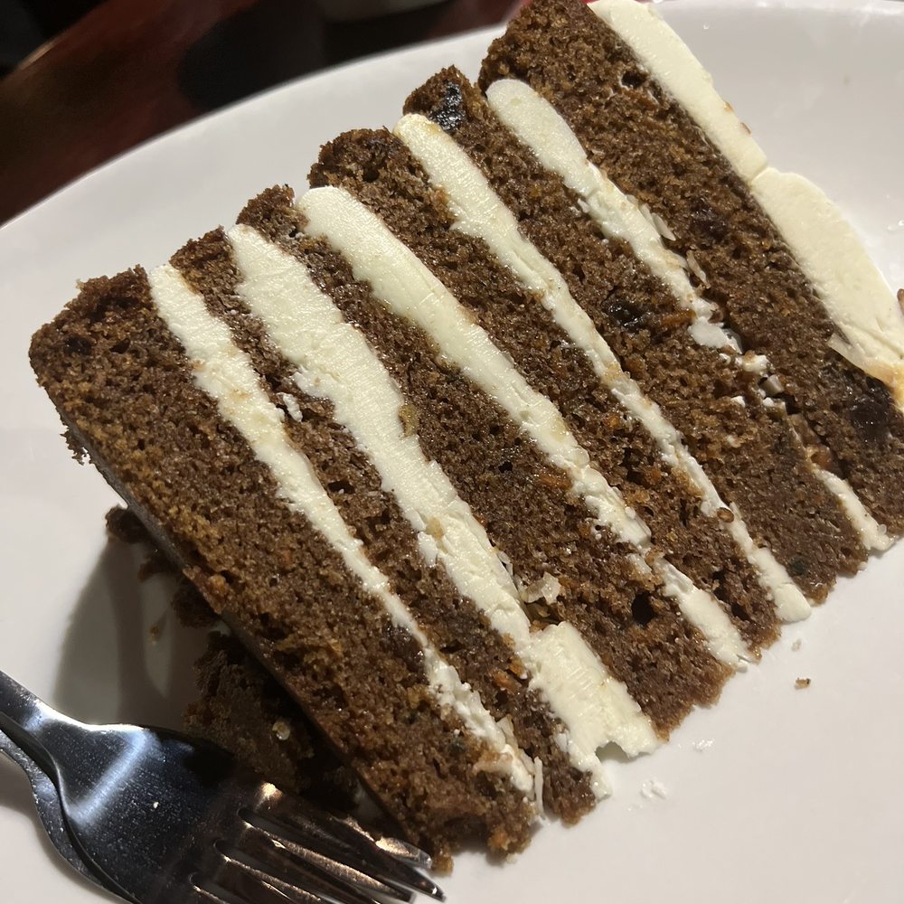 Maggie McFly's | Albany - 6 Layer Carrot Cake - not moist and too cinnamon-y. - New American Near Me - Albany, New York Maggie McFly's | Albany - 6 Layer Carrot Cake - not moist and too cinnamon-y. - New American Near Me - Albany, New York