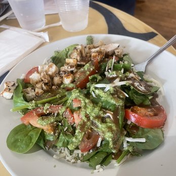 The Crepery - Caprese chicken pesto salad. Very tasty! Everyone had a bite... or two... or... - Creperies Near Me - Logan, Utah The Crepery - Caprese chicken pesto salad. Very tasty! Everyone had a bite... or two... or... - Creperies Near Me - Logan, Utah