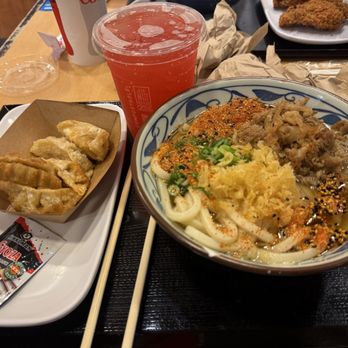 Marugame Udon - Gyoza Drink Beef Udon - Japanese Near Me - Honolulu, Hawaii