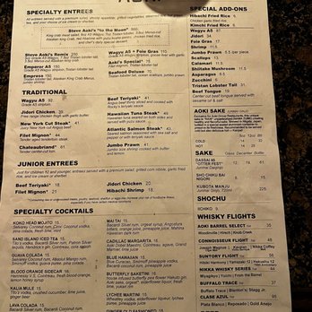 Aoki Teppanyaki Waikiki - Menu - Teppanyaki Near Me - Honolulu, Hawaii Aoki Teppanyaki Waikiki - Menu - Teppanyaki Near Me - Honolulu, Hawaii
